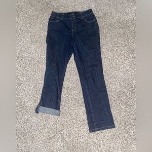 Jeans with optional button roll up